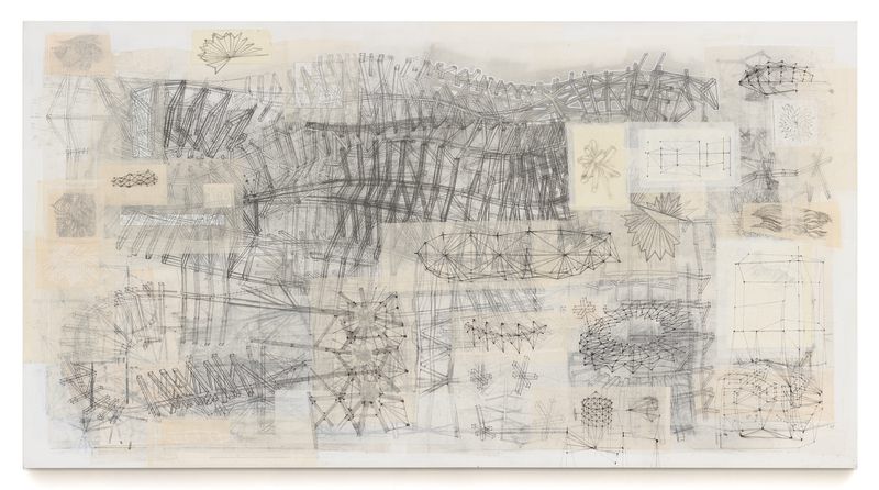 A collage titled Gravitationally Bound Assembly by Stephen Talasnik.