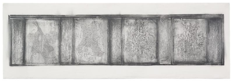 A graphite on paper drawing titled Journal of Secrets by Stephen Talasnik.